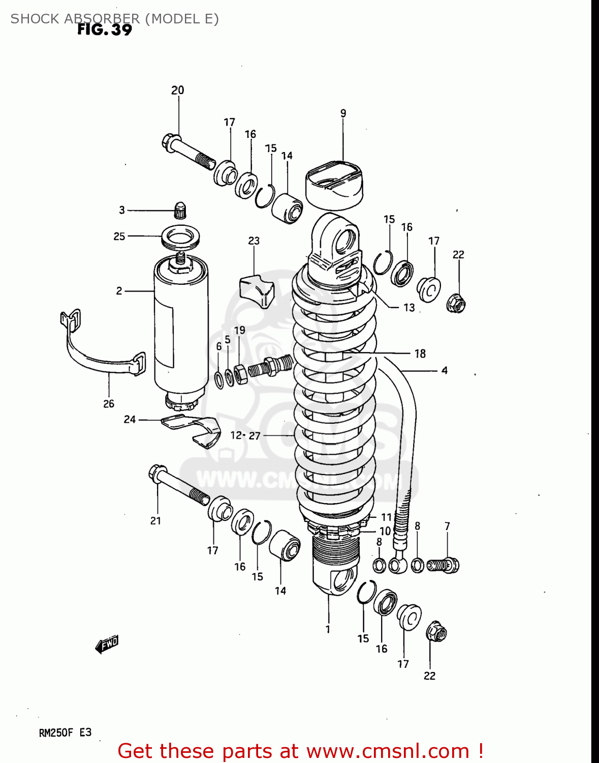 SHOCK ABSORBER (MODEL E) RM250 1984 (E) USA (E03)