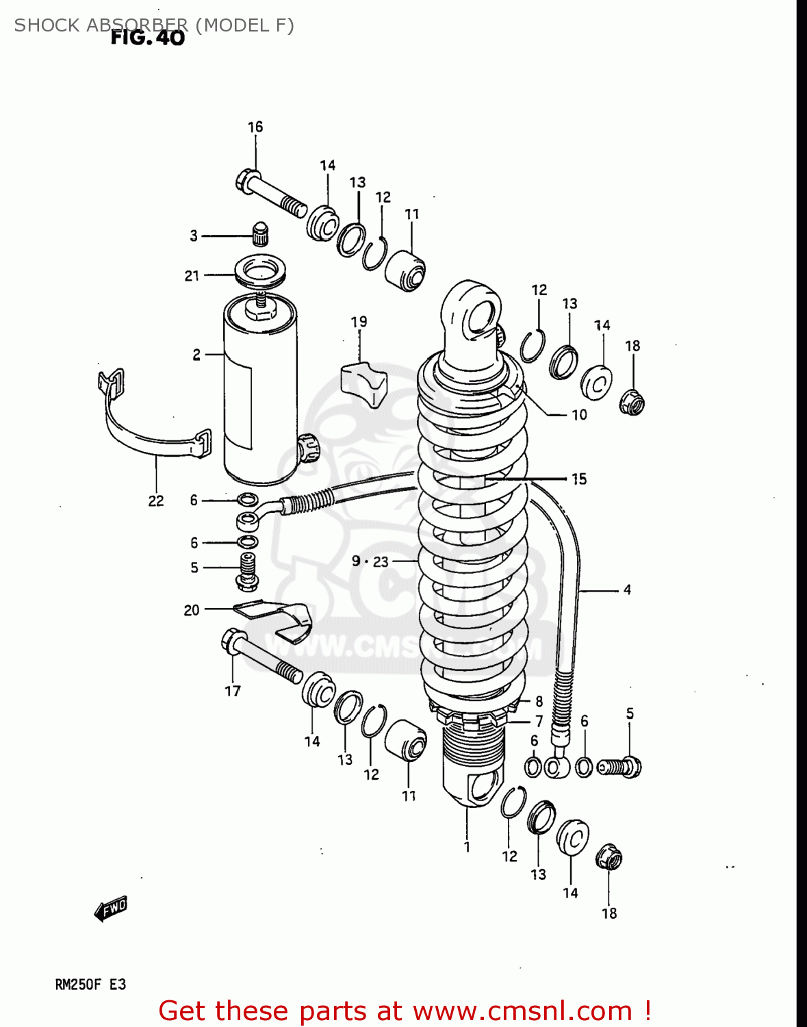 SHOCK ABSORBER (MODEL F) RM250 1984 (E) USA (E03)