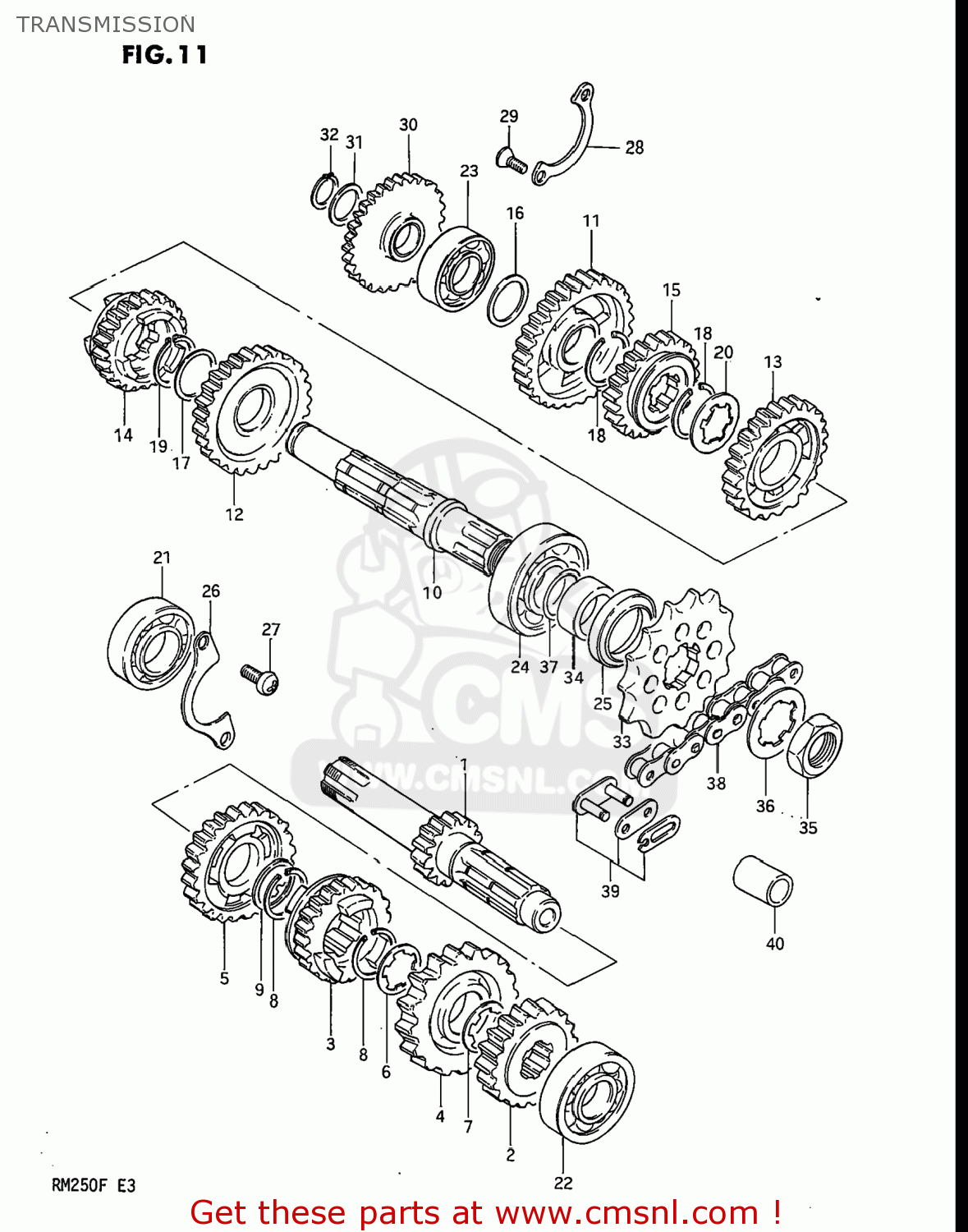 TRANSMISSION RM250 1984 (E) USA (E03)