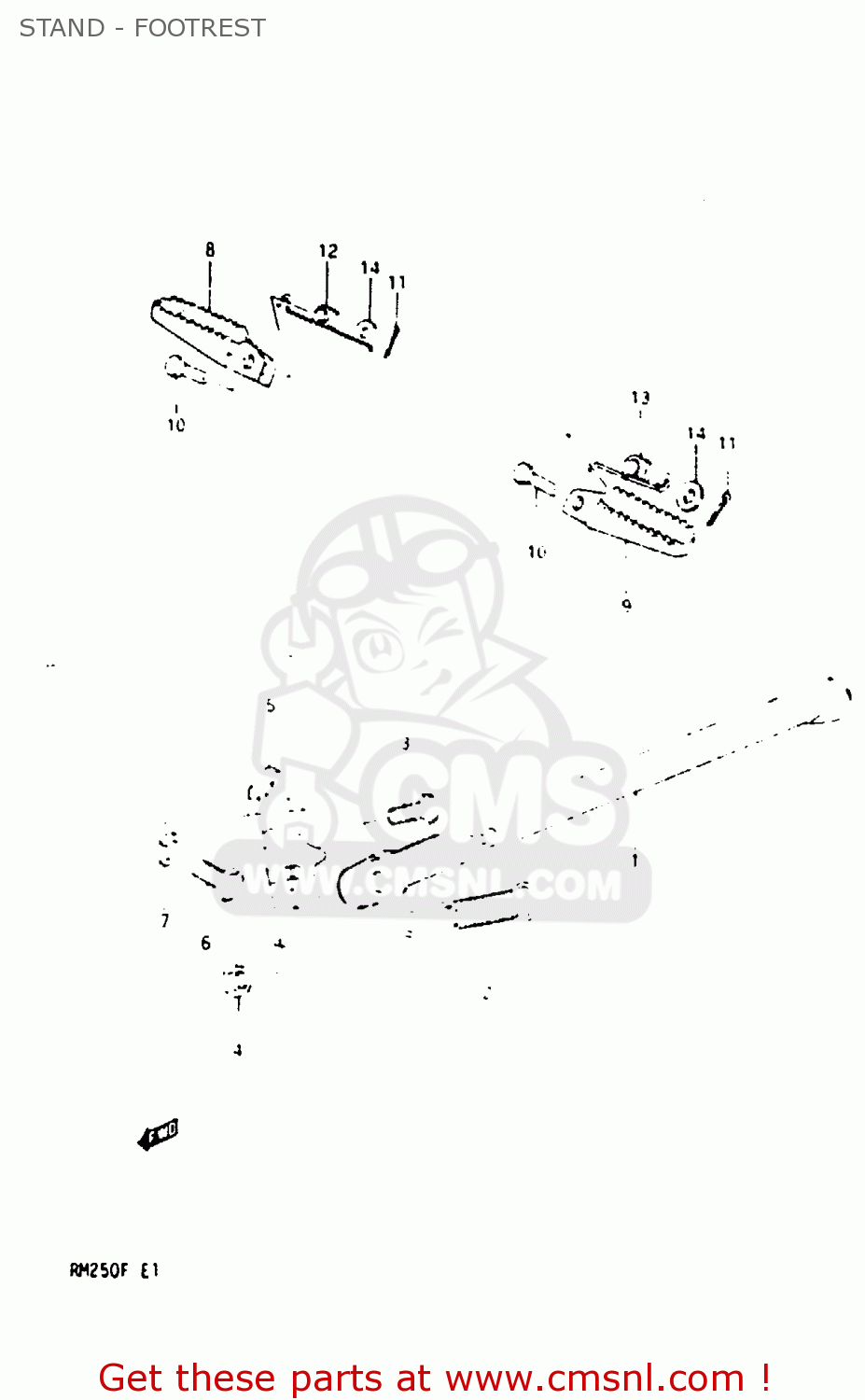 STAND - FOOTREST RM250 1984 (E)