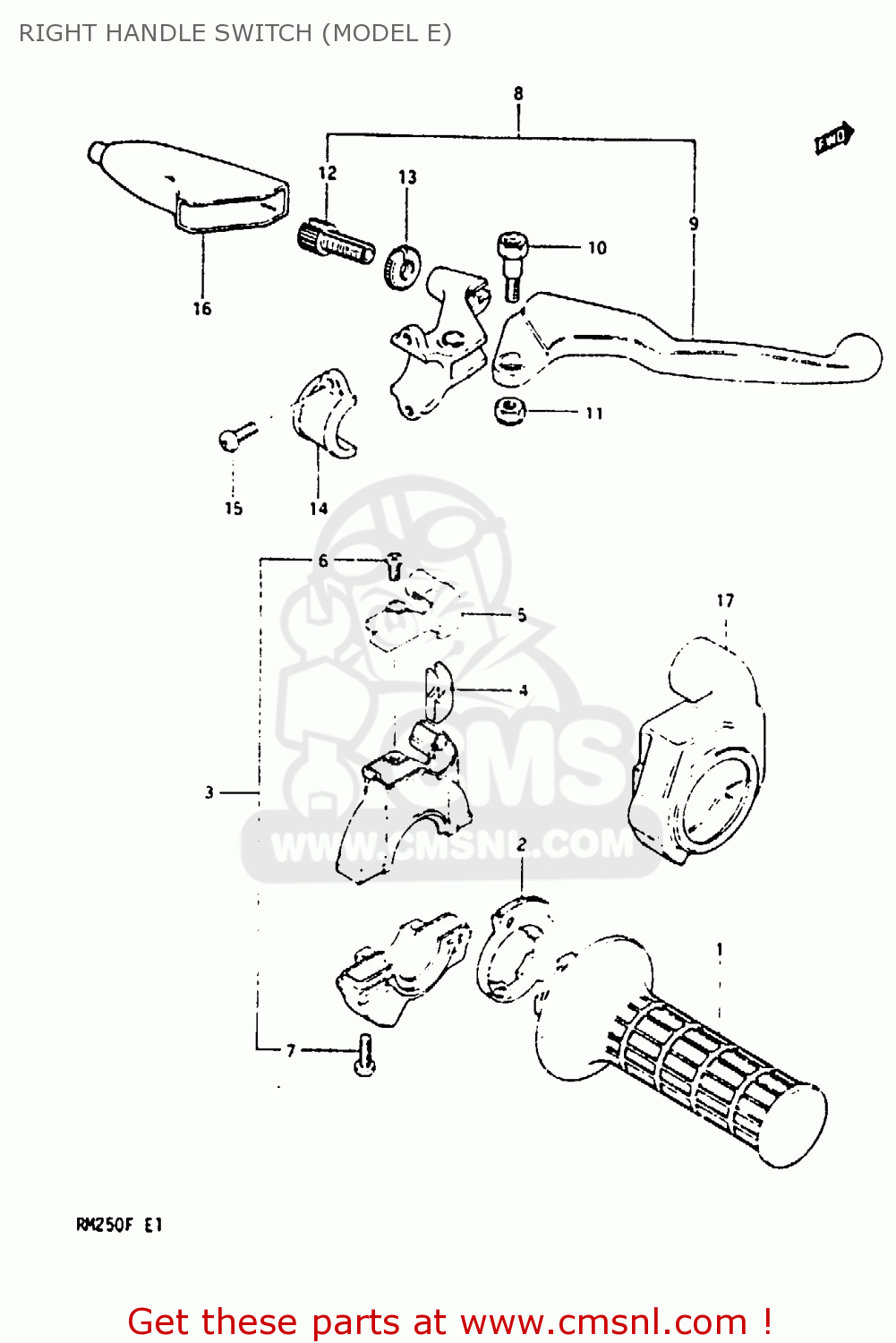 RIGHT HANDLE SWITCH (MODEL E) RM250 1984 (E)