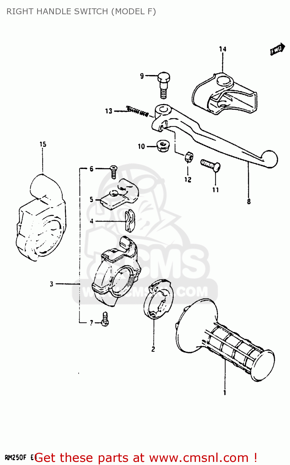 RIGHT HANDLE SWITCH (MODEL F) RM250 1984 (E)
