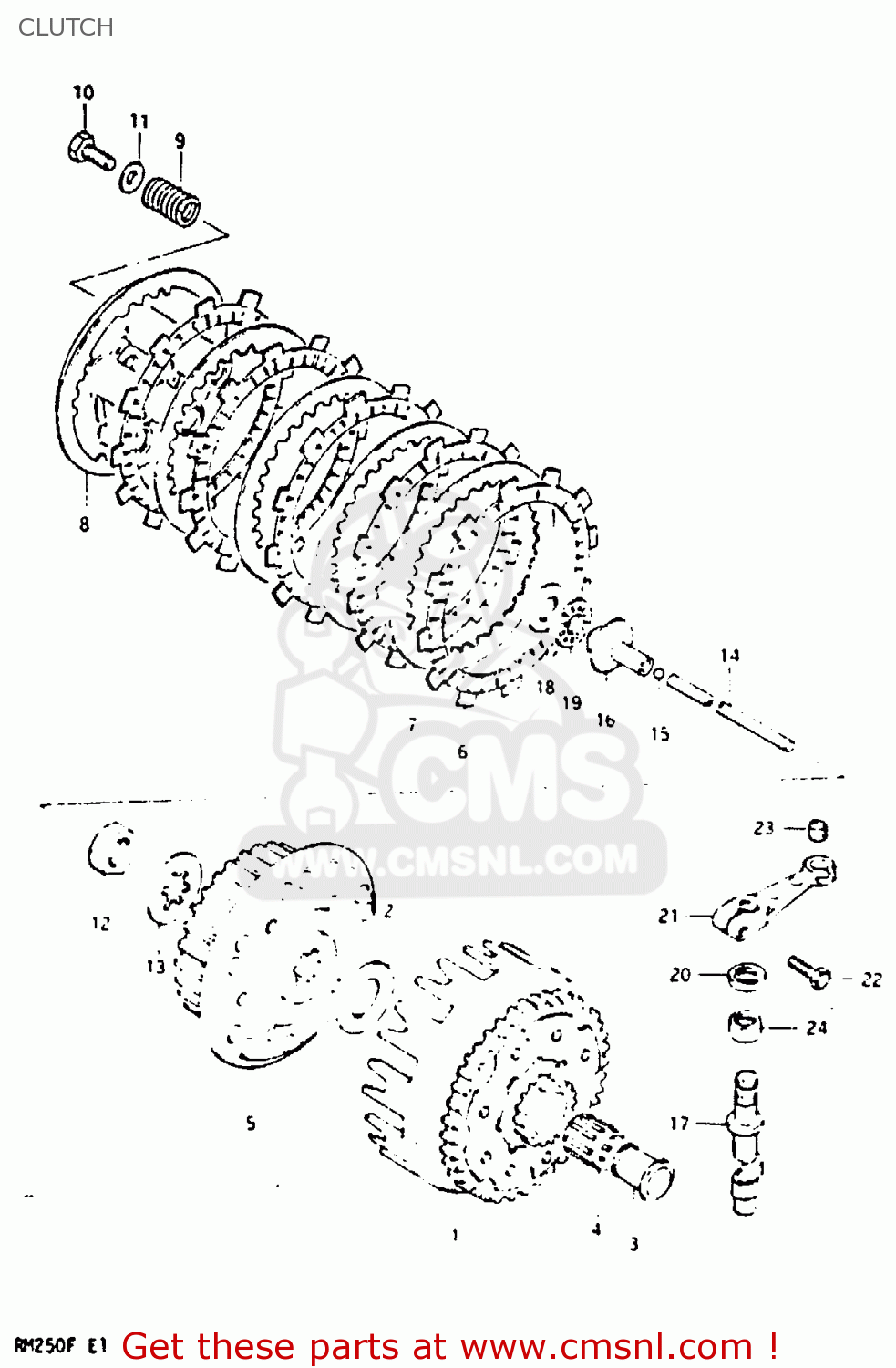 Suzuki RM250 1985 (F) CLUTCH buy original CLUTCH spares online