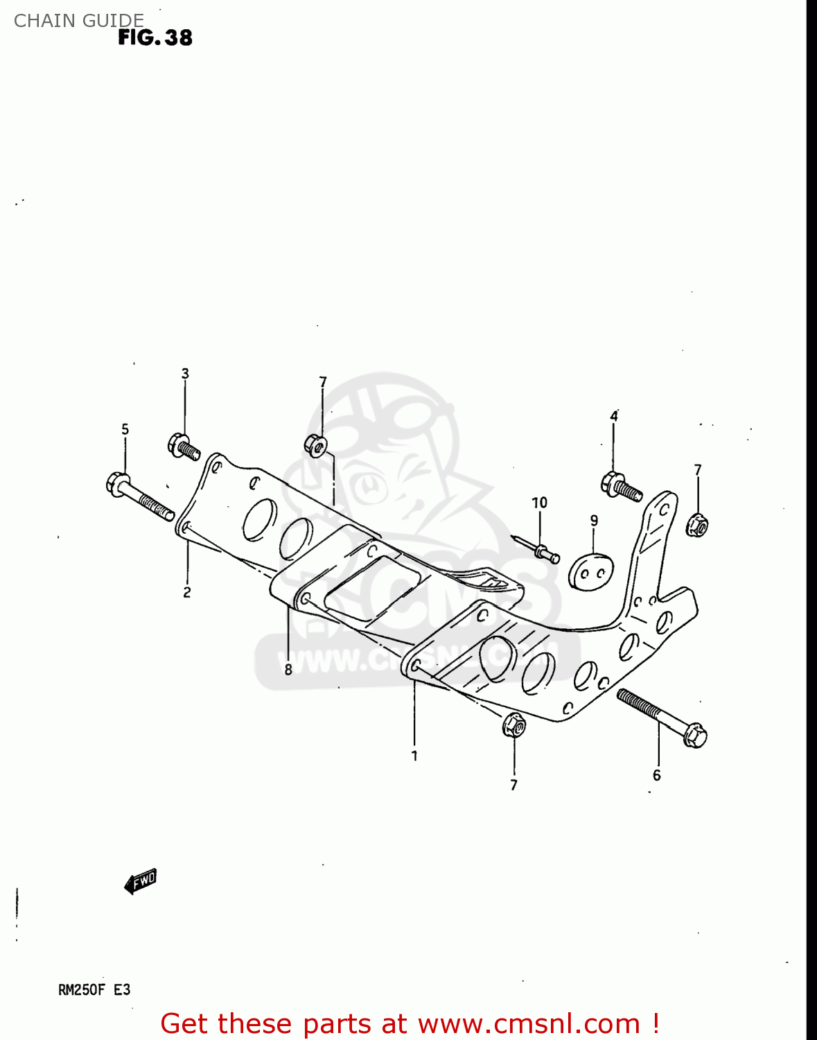 CHAIN GUIDE RM250 1985 (F) USA (E03)