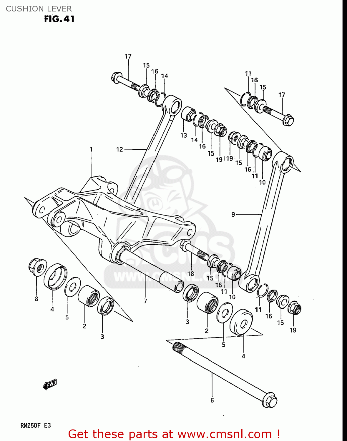 CUSHION LEVER RM250 1985 (F) USA (E03)