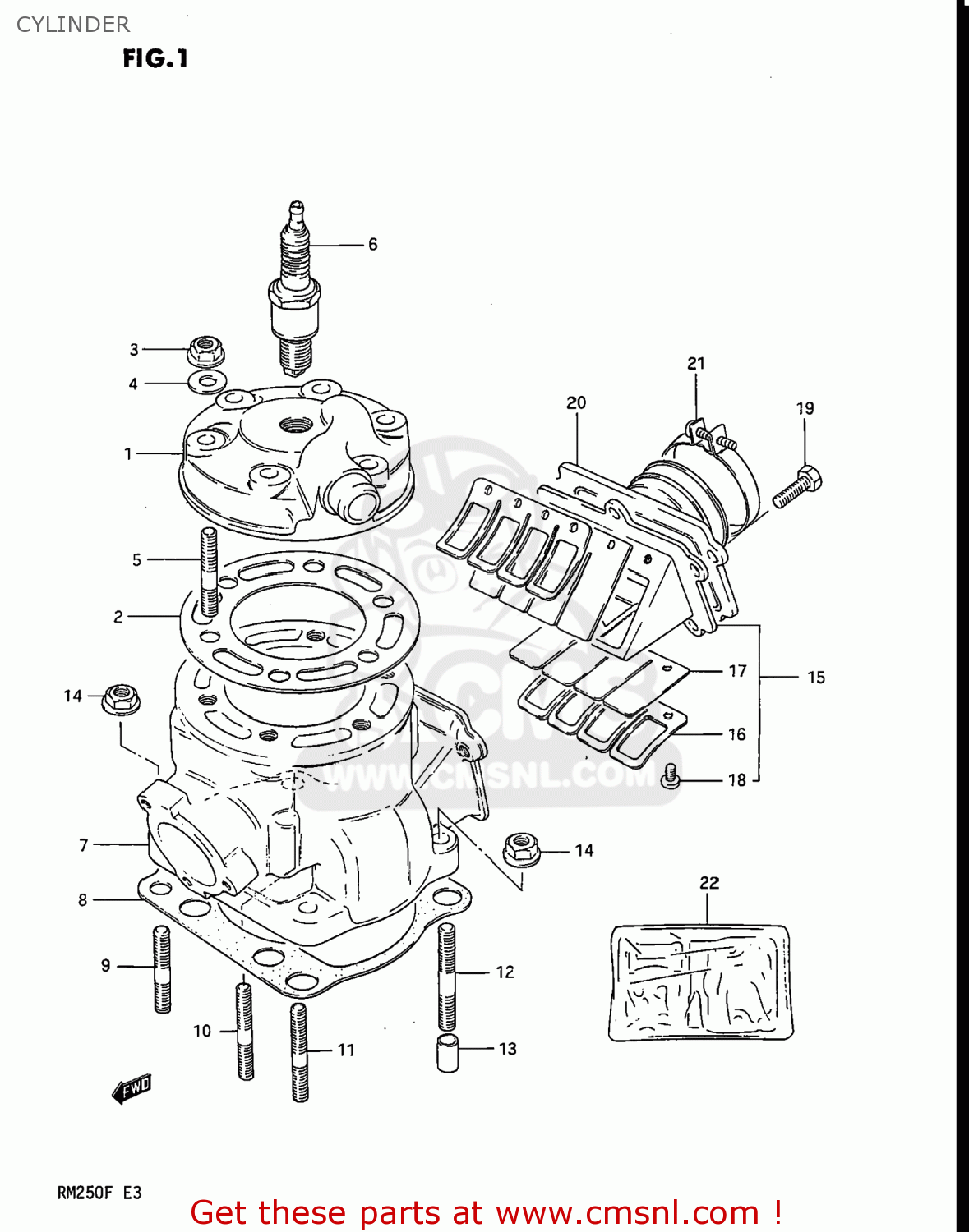 CYLINDER RM250 1985 (F) USA (E03)