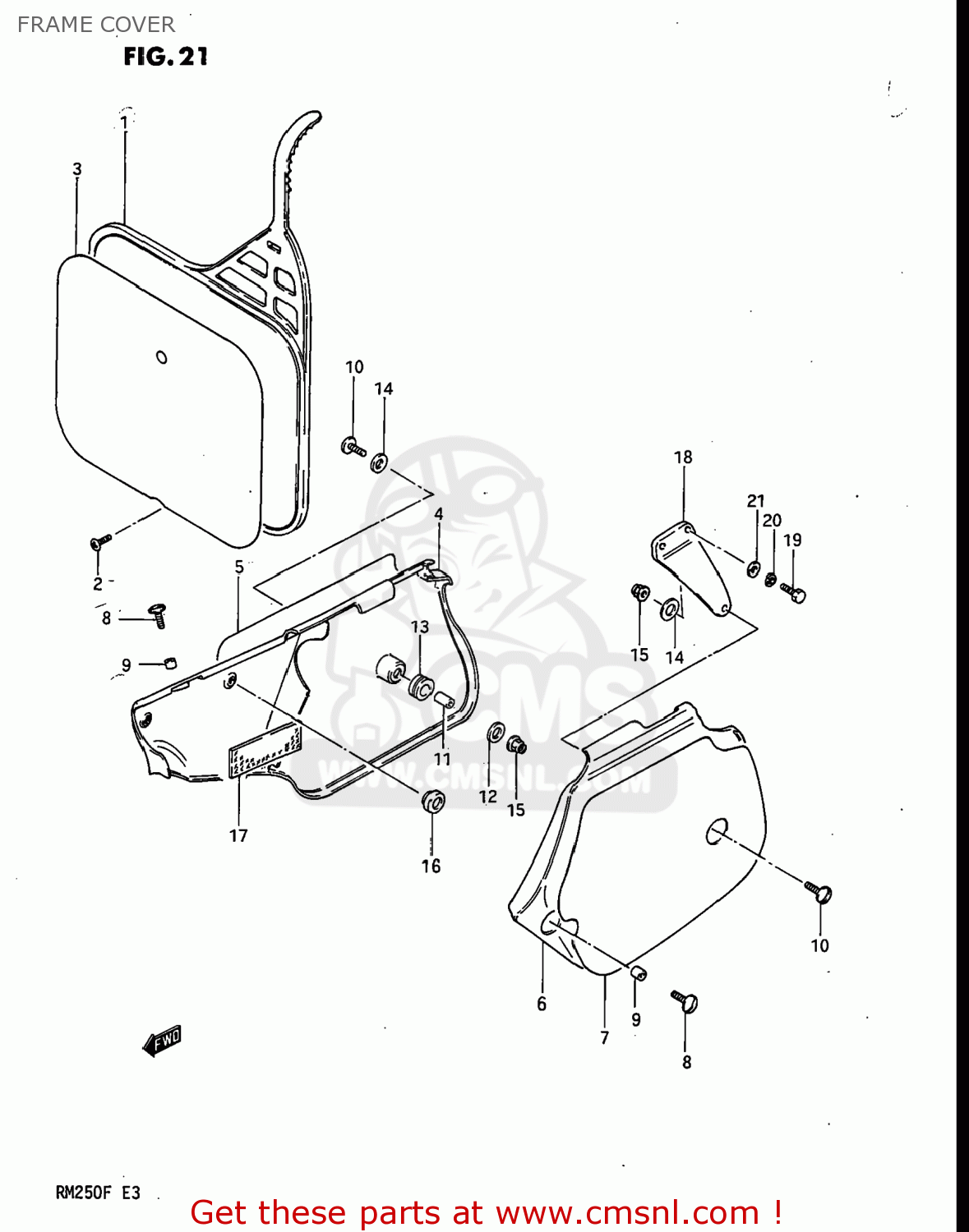 FRAME COVER RM250 1985 (F) USA (E03)