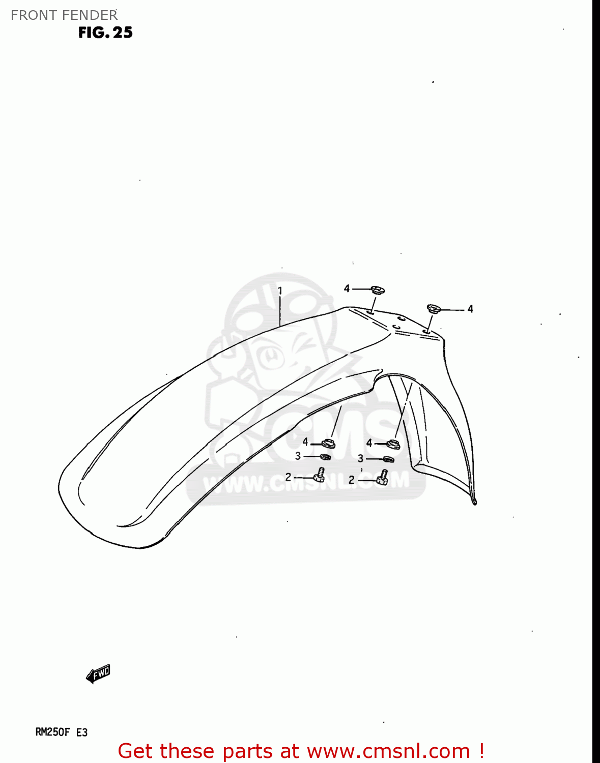 FRONT FENDER RM250 1985 (F) USA (E03)
