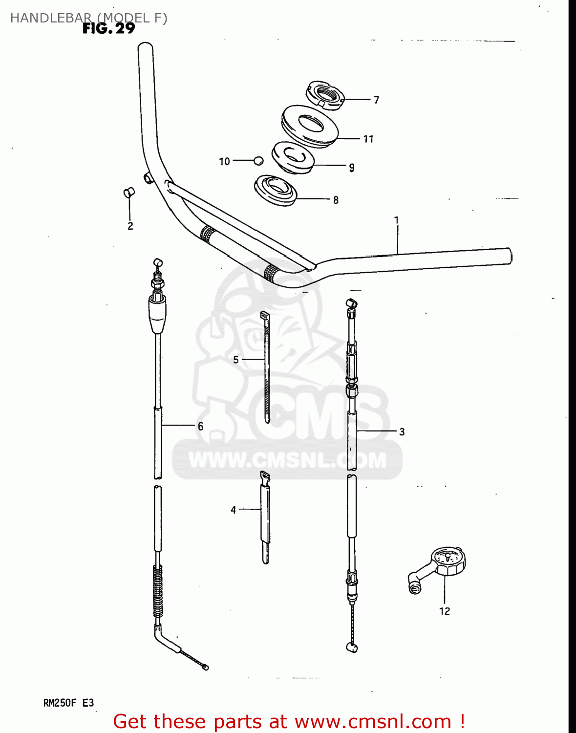 HANDLEBAR (MODEL F) RM250 1985 (F) USA (E03)