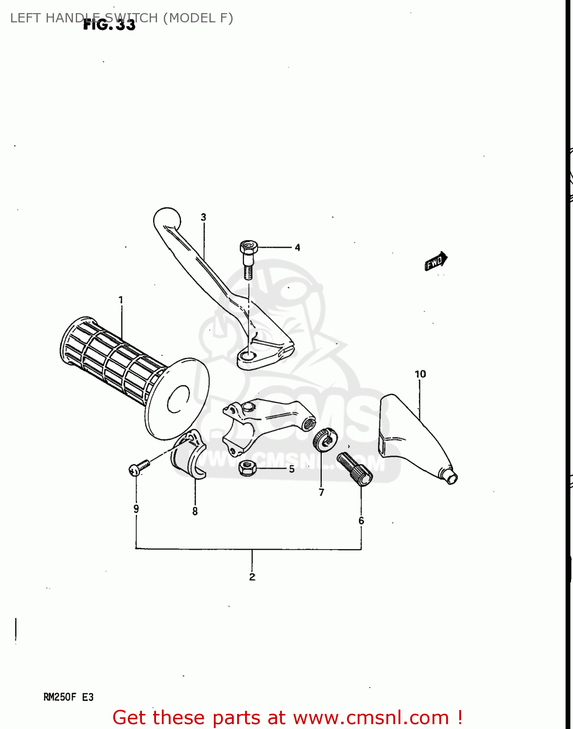 LEFT HANDLE SWITCH (MODEL F) RM250 1985 (F) USA (E03)