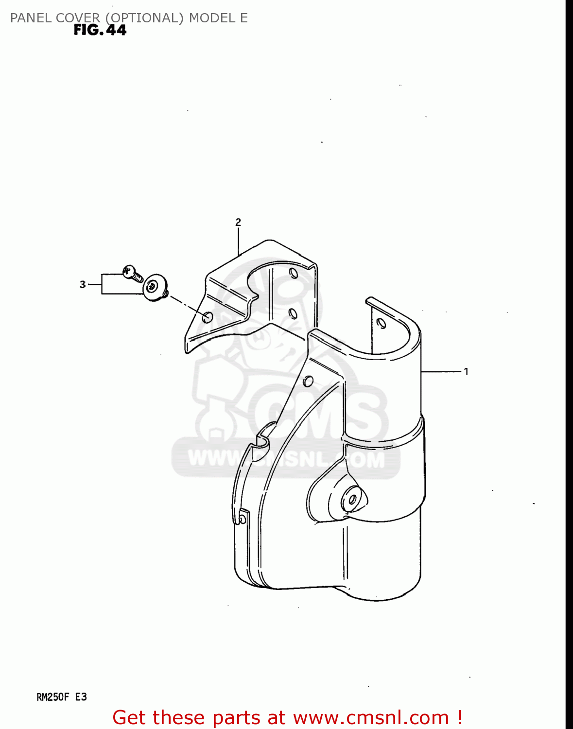 PANEL COVER (OPTIONAL) MODEL E RM250 1985 (F) USA (E03)