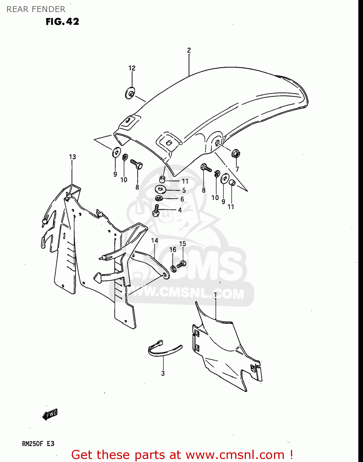 REAR FENDER RM250 1985 (F) USA (E03)