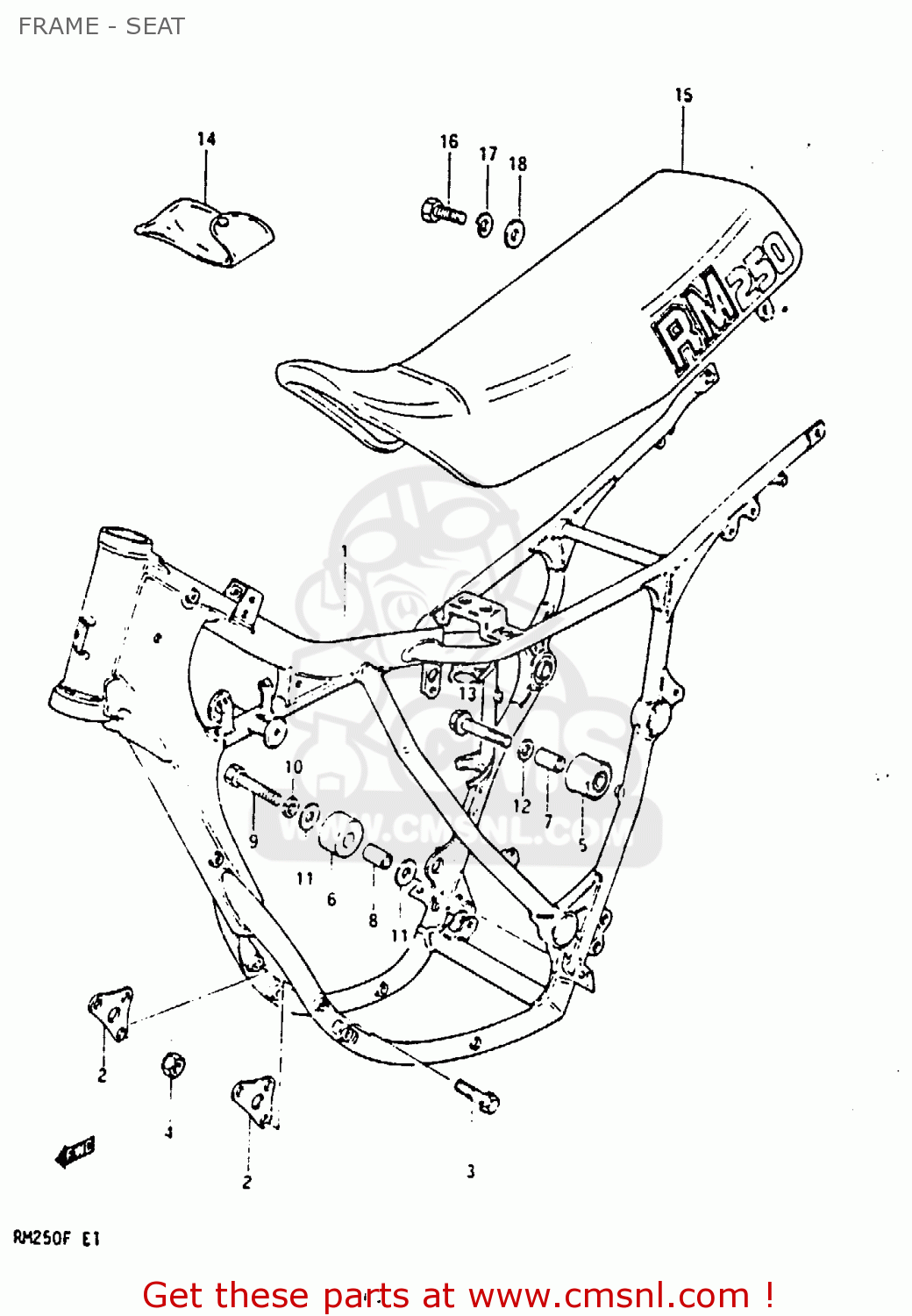 FRAME - SEAT RM250 1985 (F)
