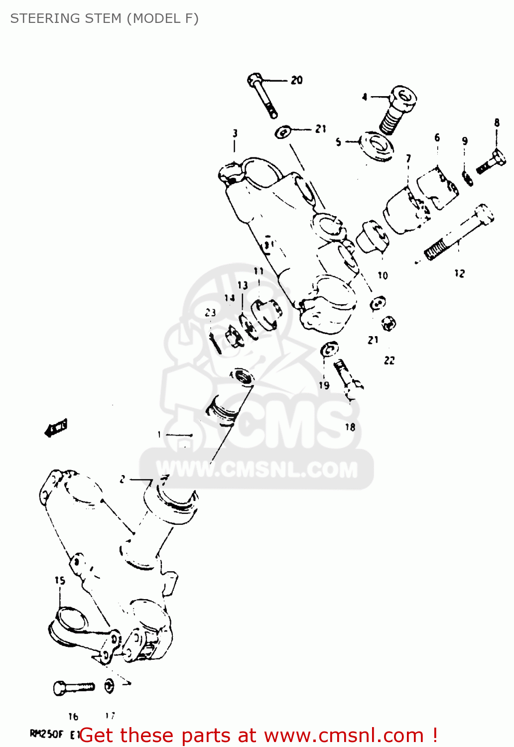 STEERING STEM (MODEL F) RM250 1985 (F)