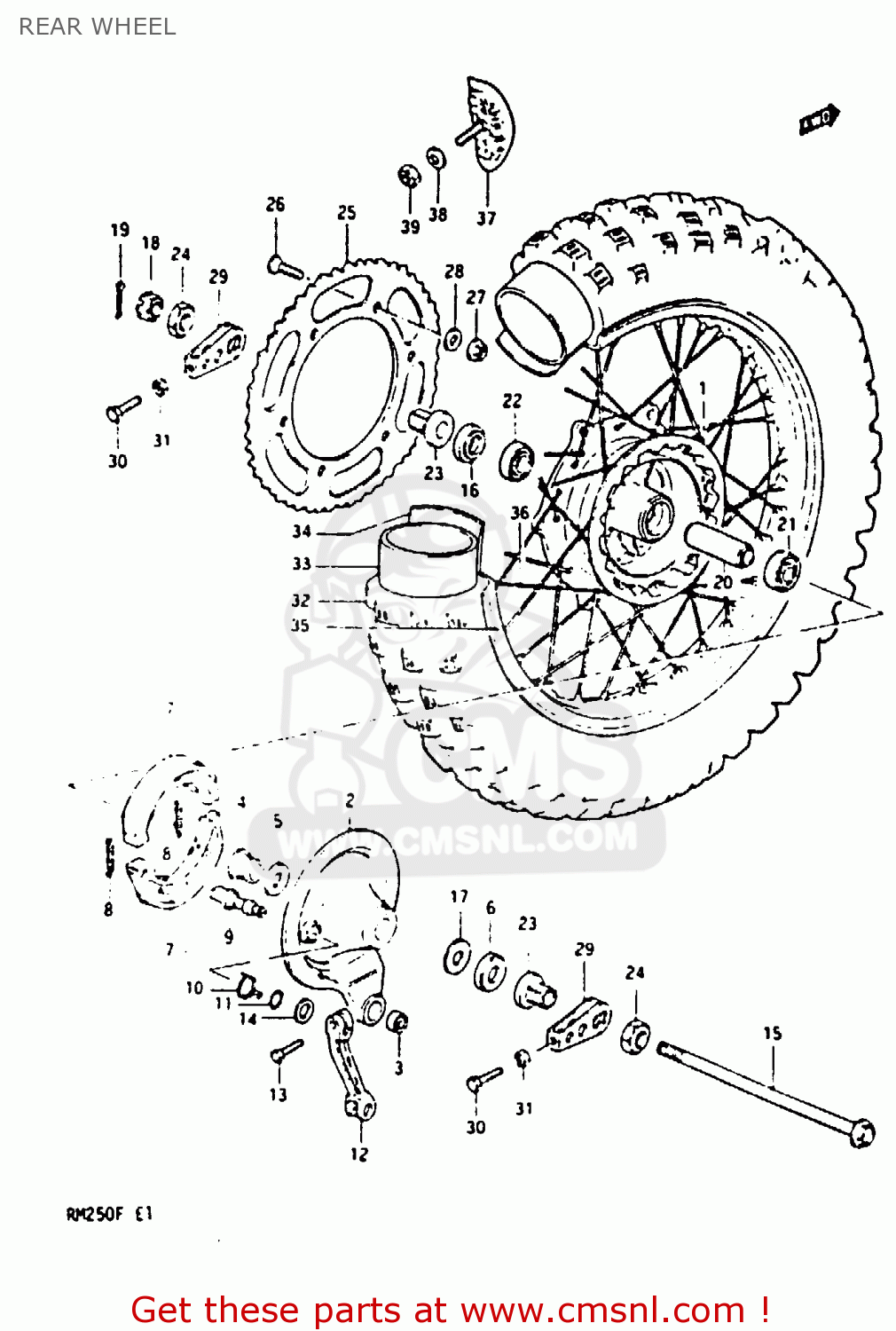 REAR WHEEL RM250 1985 (F)