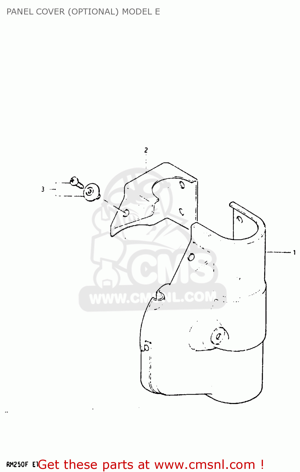 PANEL COVER (OPTIONAL) MODEL E RM250 1985 (F)