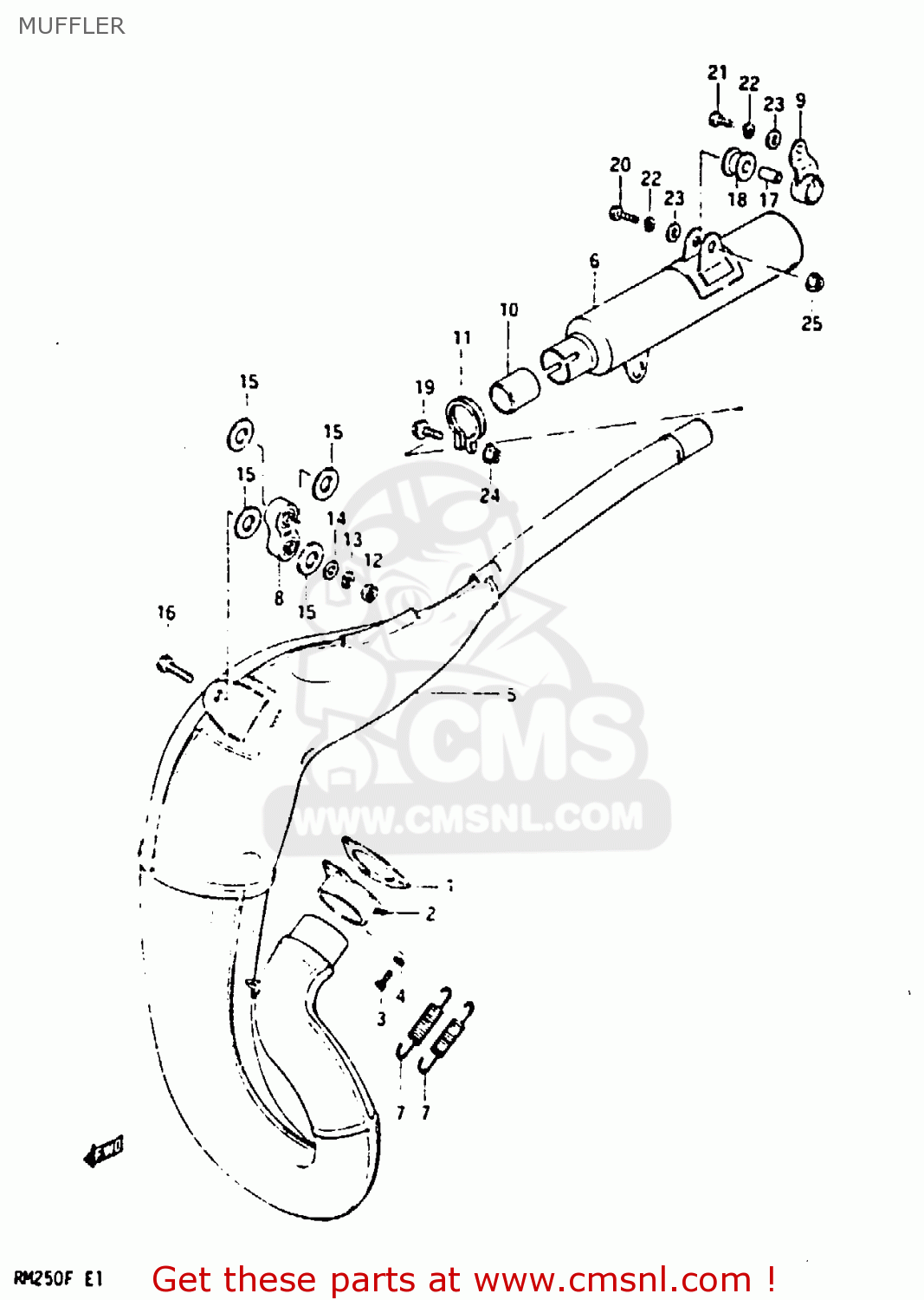 MUFFLER RM250 1985 (F)