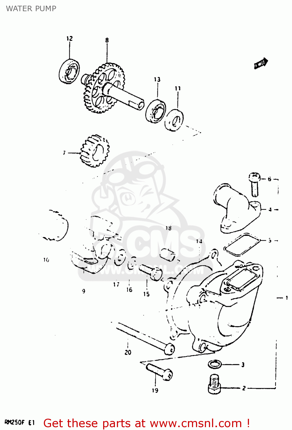 WATER PUMP RM250 1985 (F)
