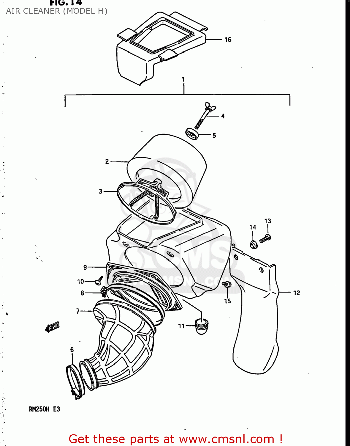 AIR CLEANER (MODEL H) RM250 1986 (G) USA (E03)
