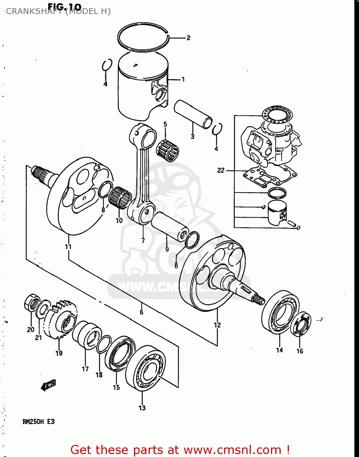 CRANKSHAFT (MODEL H) RM250 1986 (G) USA (E03)