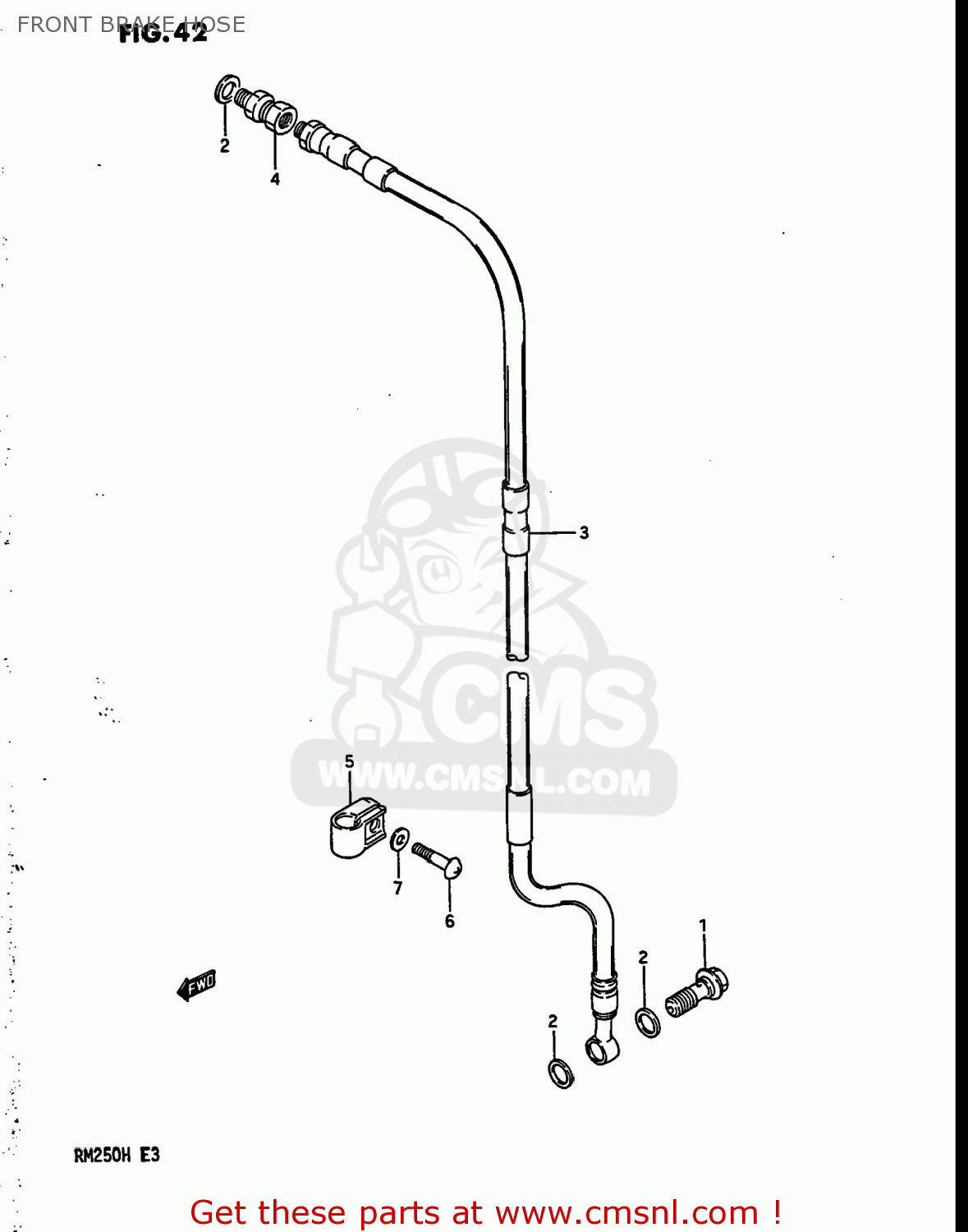 FRONT BRAKE HOSE RM250 1986 (G) USA (E03)