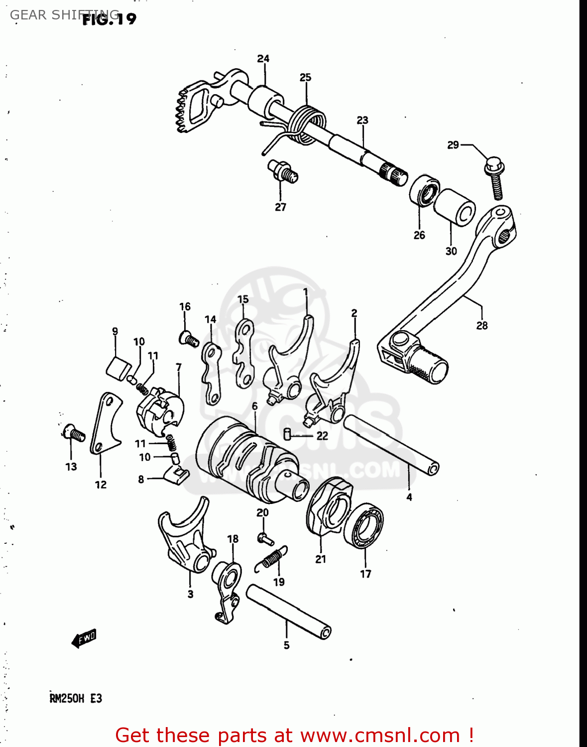 GEAR SHIFTING RM250 1986 (G) USA (E03)