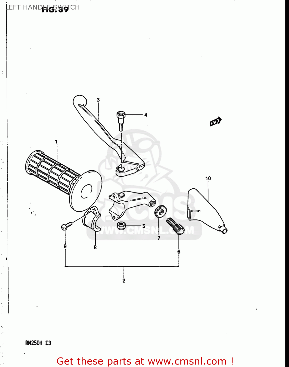LEFT HANDLE SWITCH RM250 1986 (G) USA (E03)
