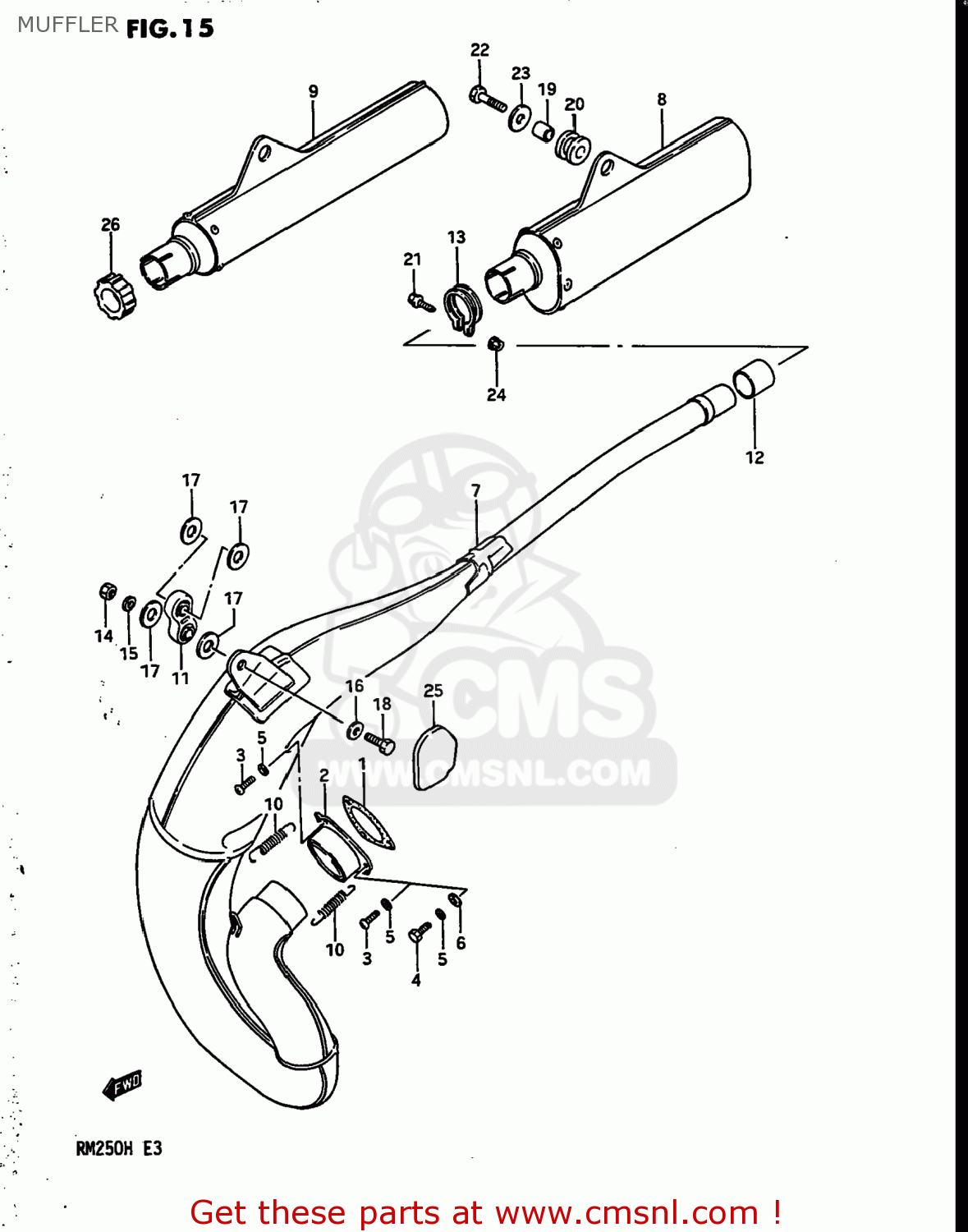 MUFFLER RM250 1986 (G) USA (E03)