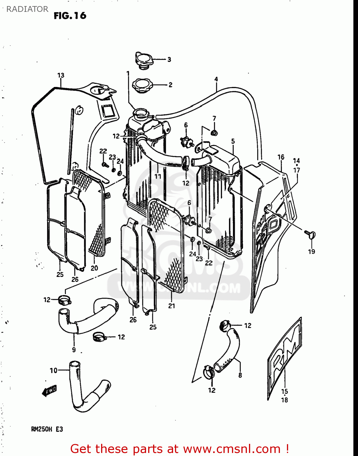 RADIATOR RM250 1986 (G) USA (E03)
