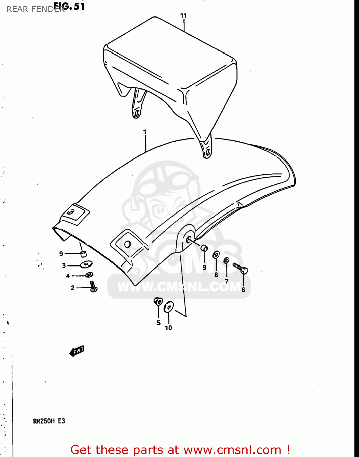 REAR FENDER RM250 1986 (G) USA (E03)