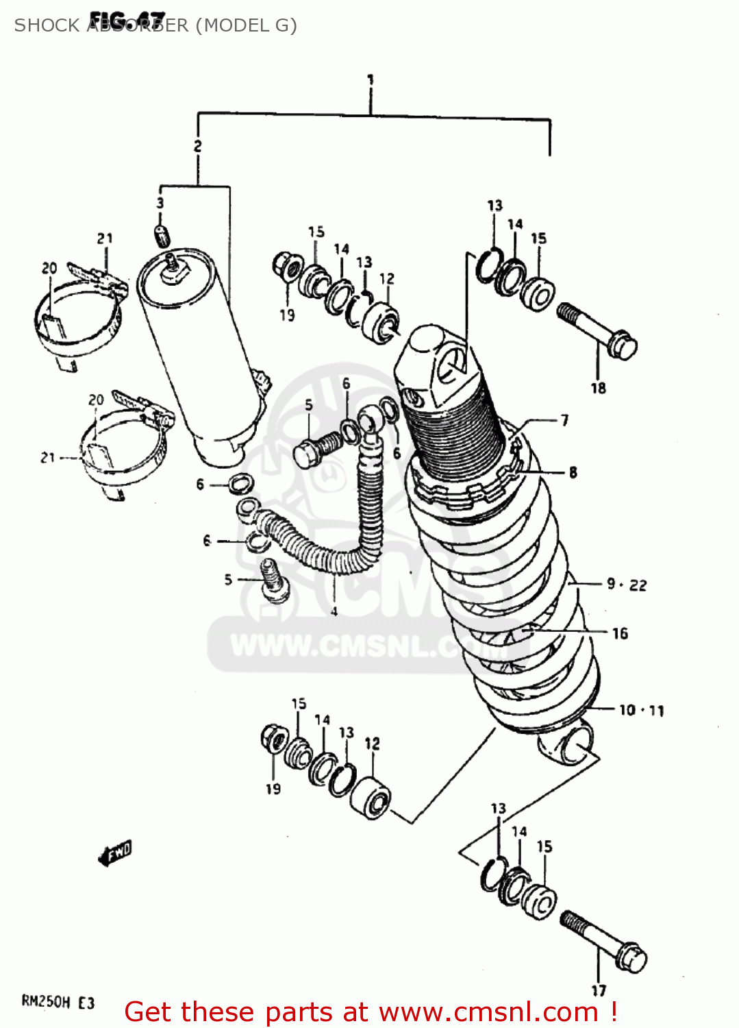 SHOCK ABSORBER (MODEL G) RM250 1986 (G) USA (E03)