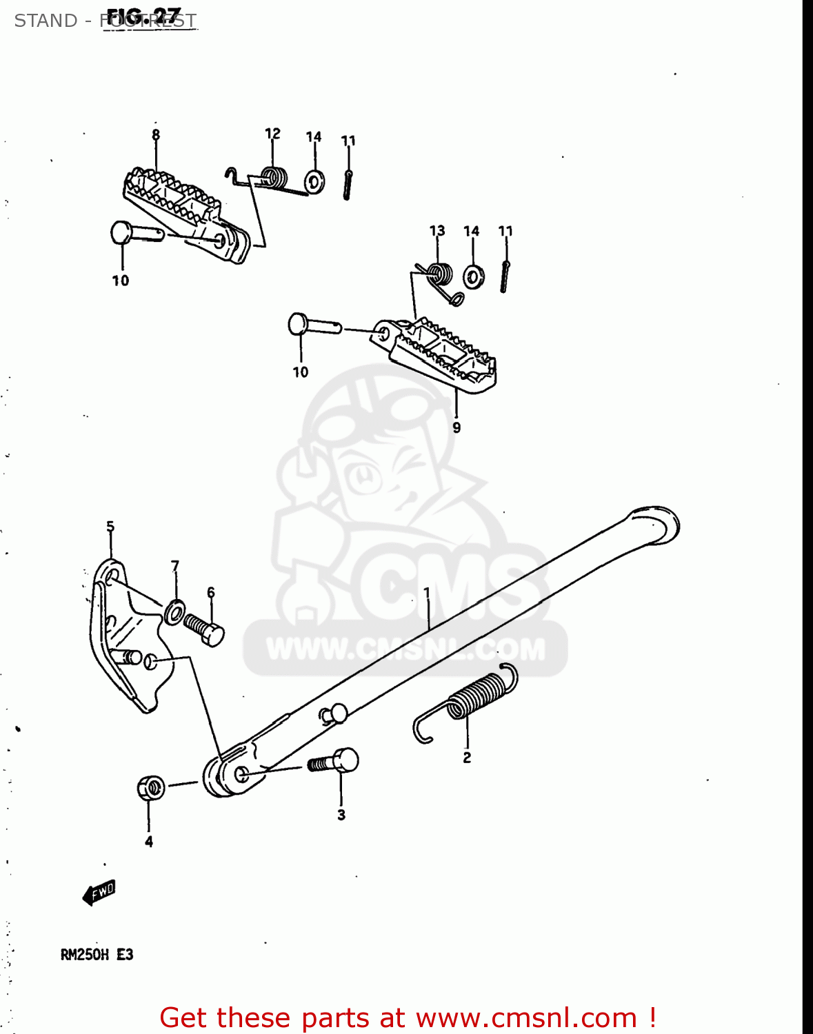STAND - FOOTREST RM250 1986 (G) USA (E03)
