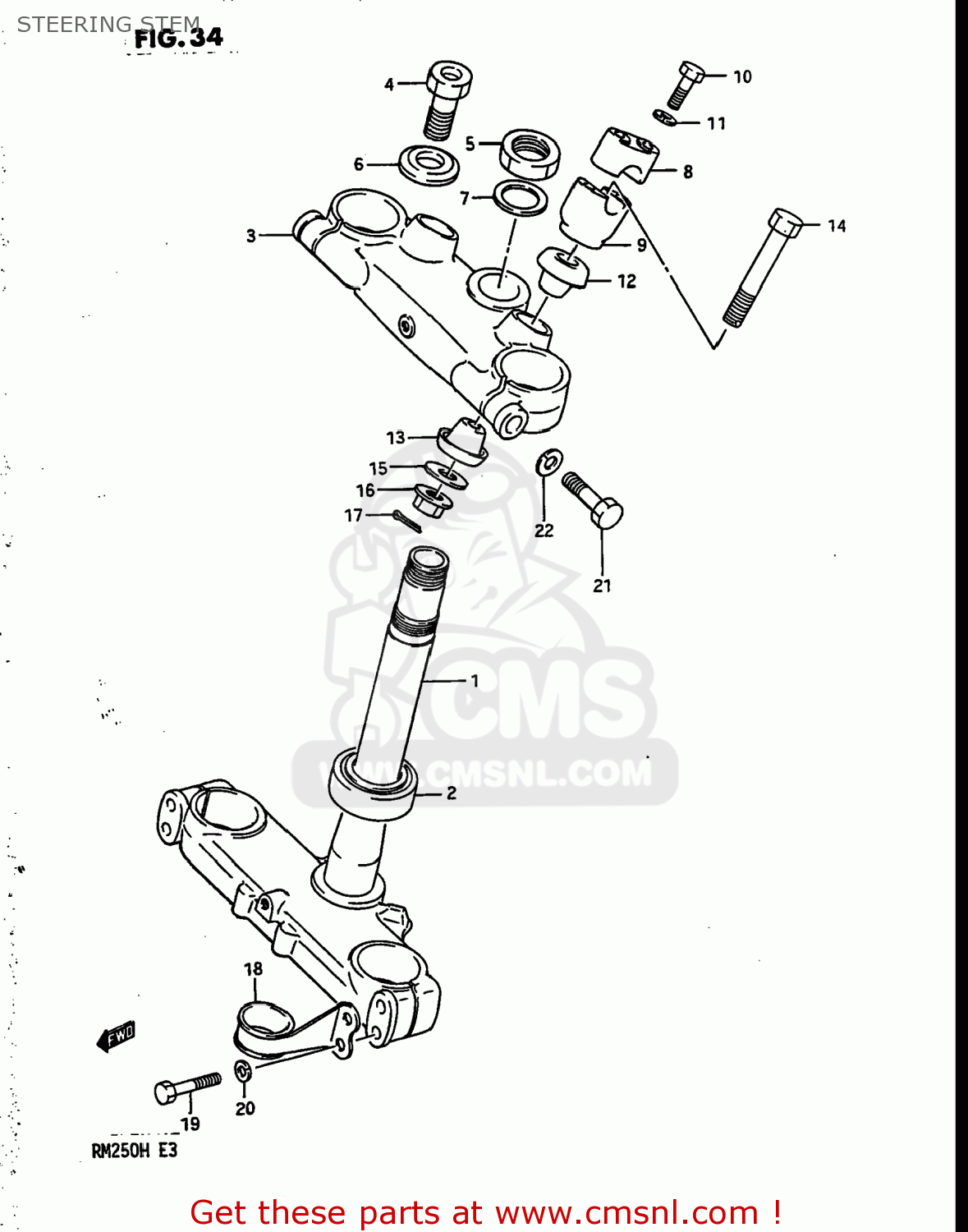 STEERING STEM RM250 1986 (G) USA (E03)