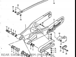 REAR SWINGING ARM (MODEL G) - RM250 1986 (G) USA (E03)