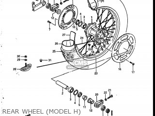 REAR WHEEL (MODEL H) - RM250 1986 (G) USA (E03)