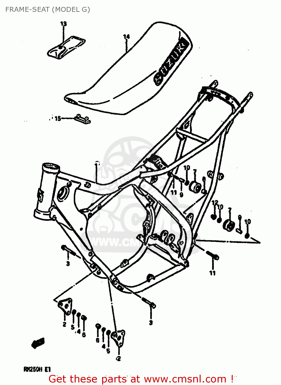 FRAME-SEAT (MODEL G) RM250 1986 (G)