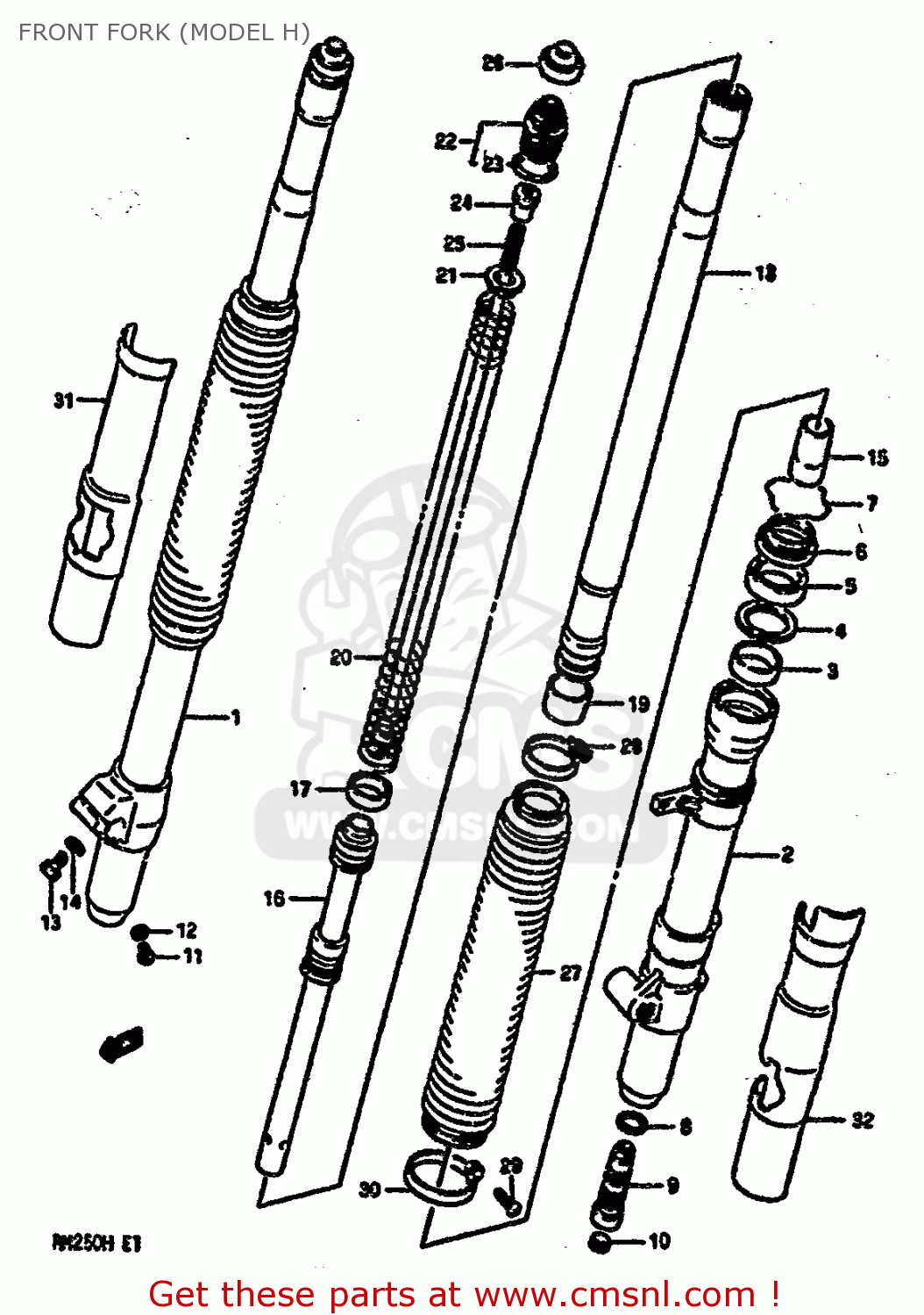 FRONT FORK (MODEL H) RM250 1986 (G)
