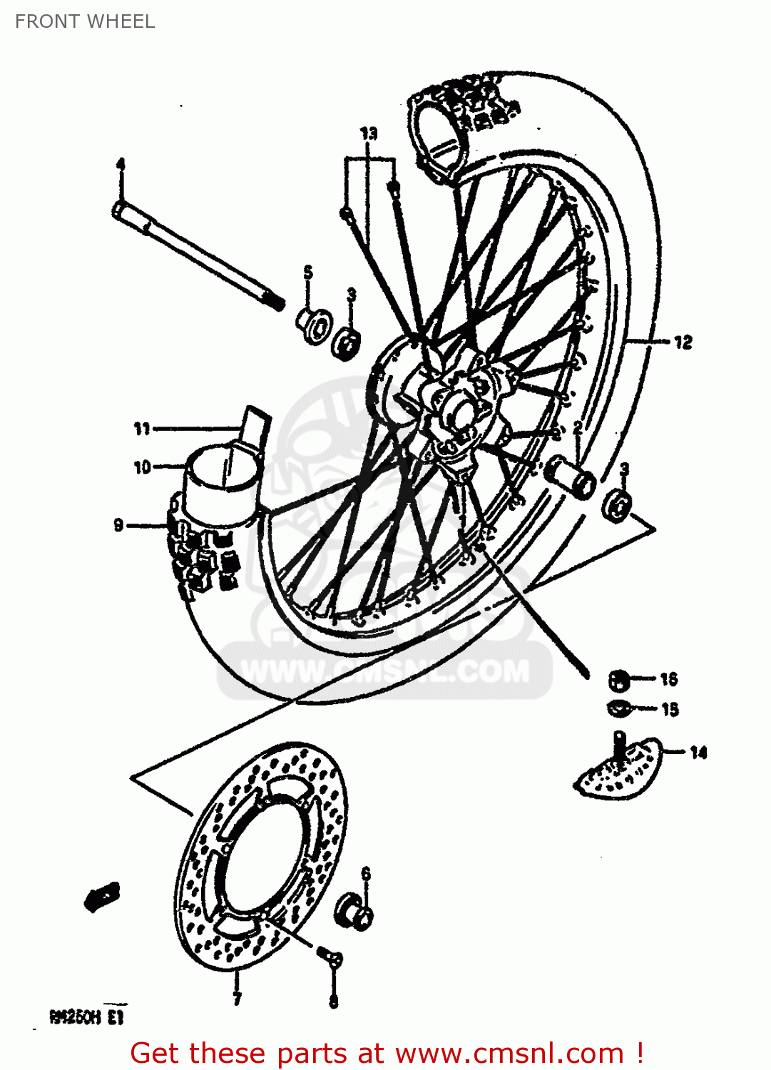 FRONT WHEEL RM250 1986 (G)
