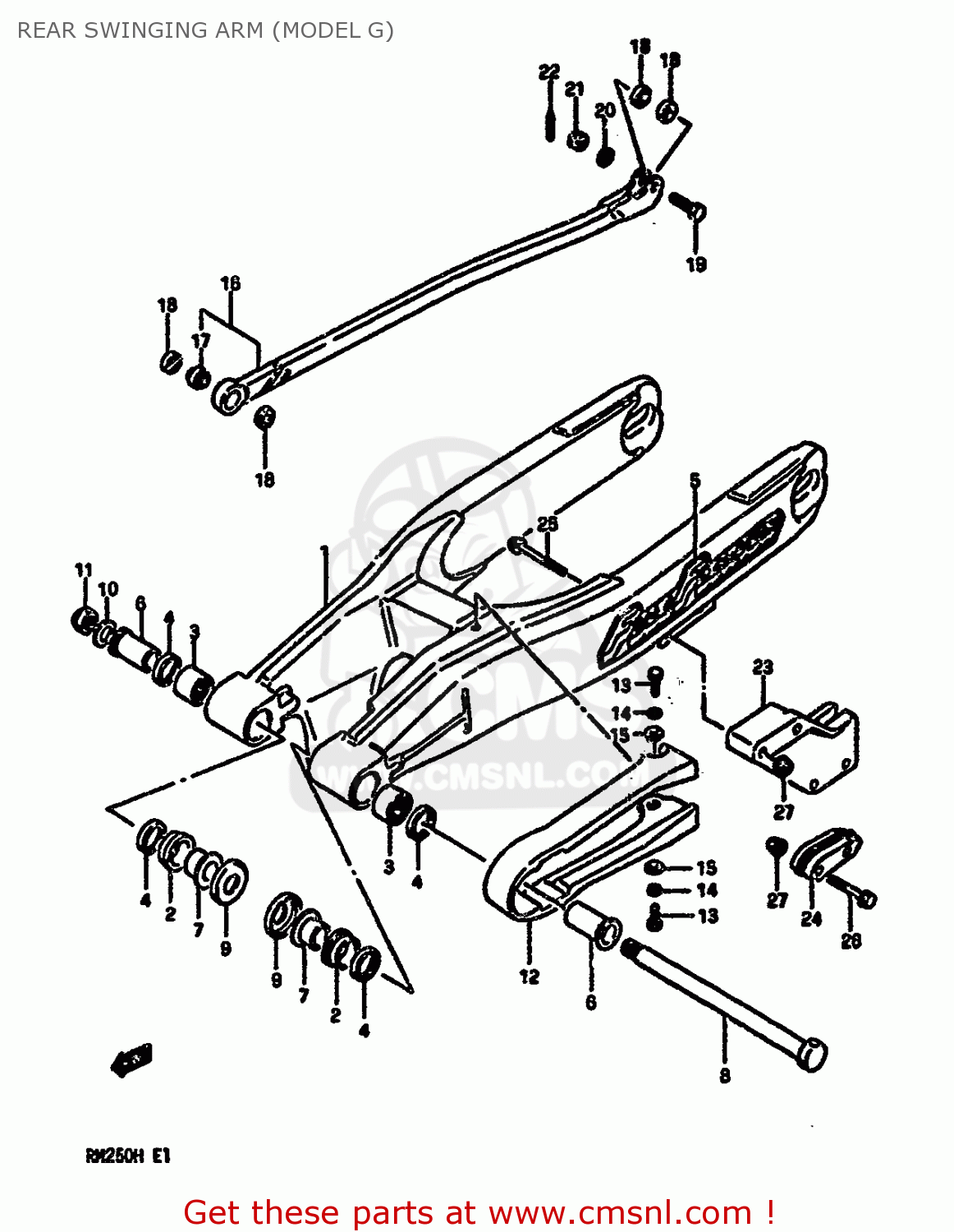 REAR SWINGING ARM (MODEL G) RM250 1986 (G)