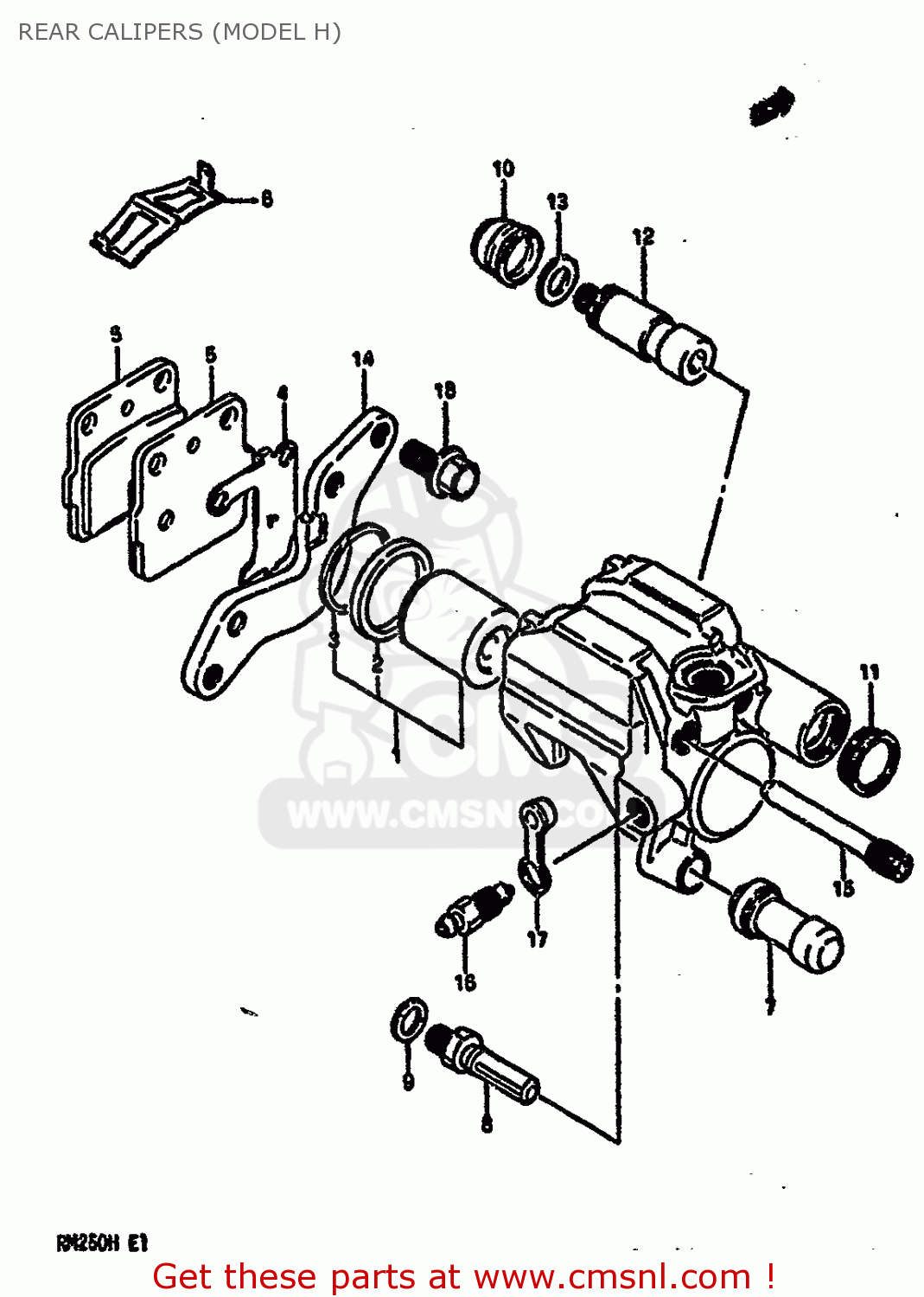 REAR CALIPERS (MODEL H) RM250 1986 (G)