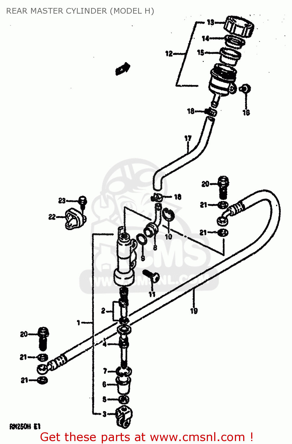 REAR MASTER CYLINDER (MODEL H) RM250 1986 (G)