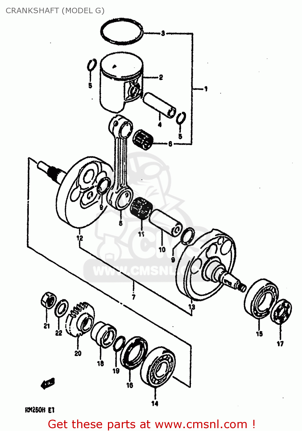 CRANKSHAFT (MODEL G) RM250 1986 (G)