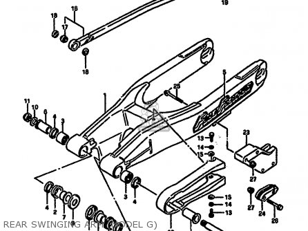 REAR SWINGING ARM (MODEL G) - RM250 1986 (G)