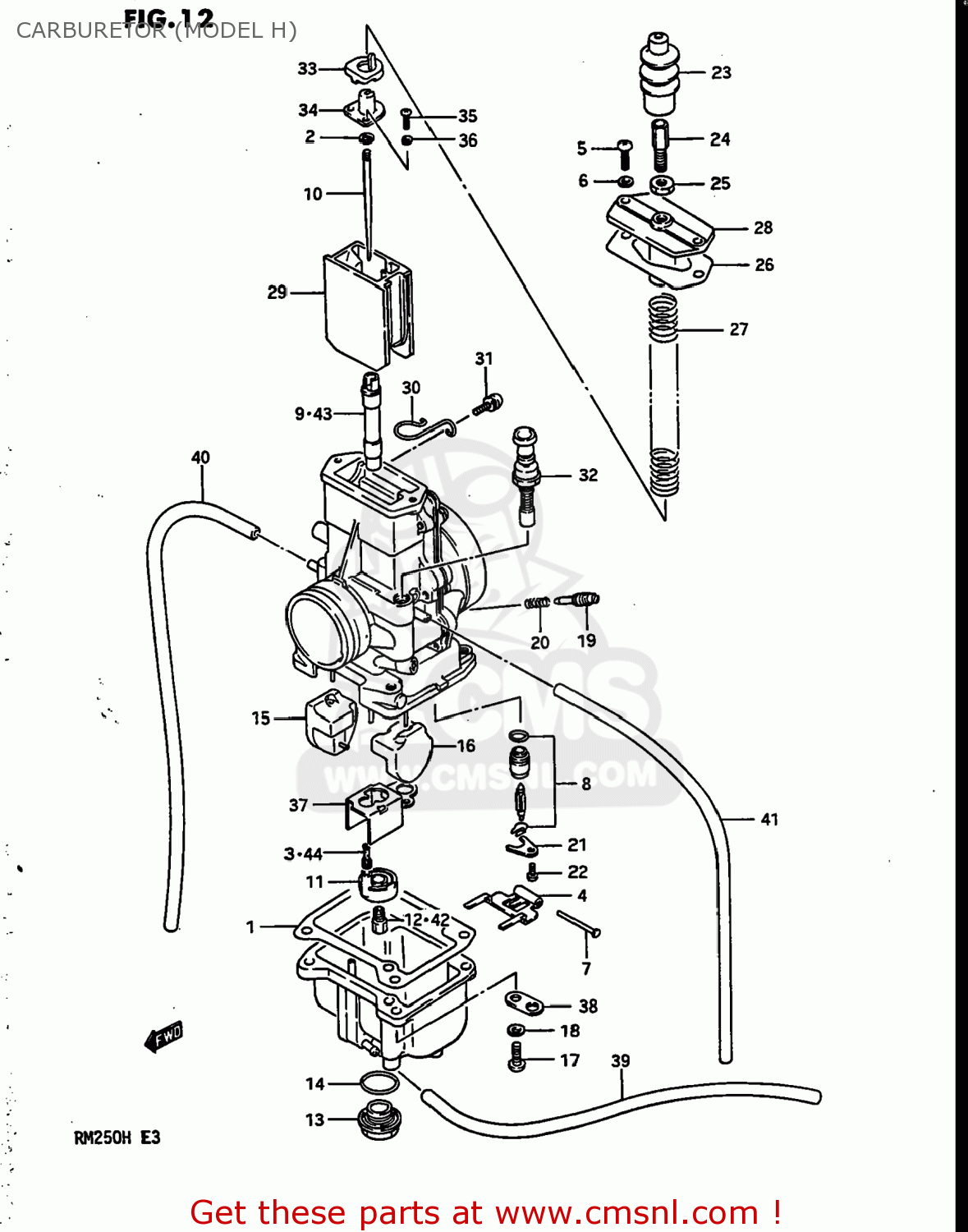 Suzuki RM250 1987 (H) USA (E03) CARBURETOR (MODEL H) - buy original ...