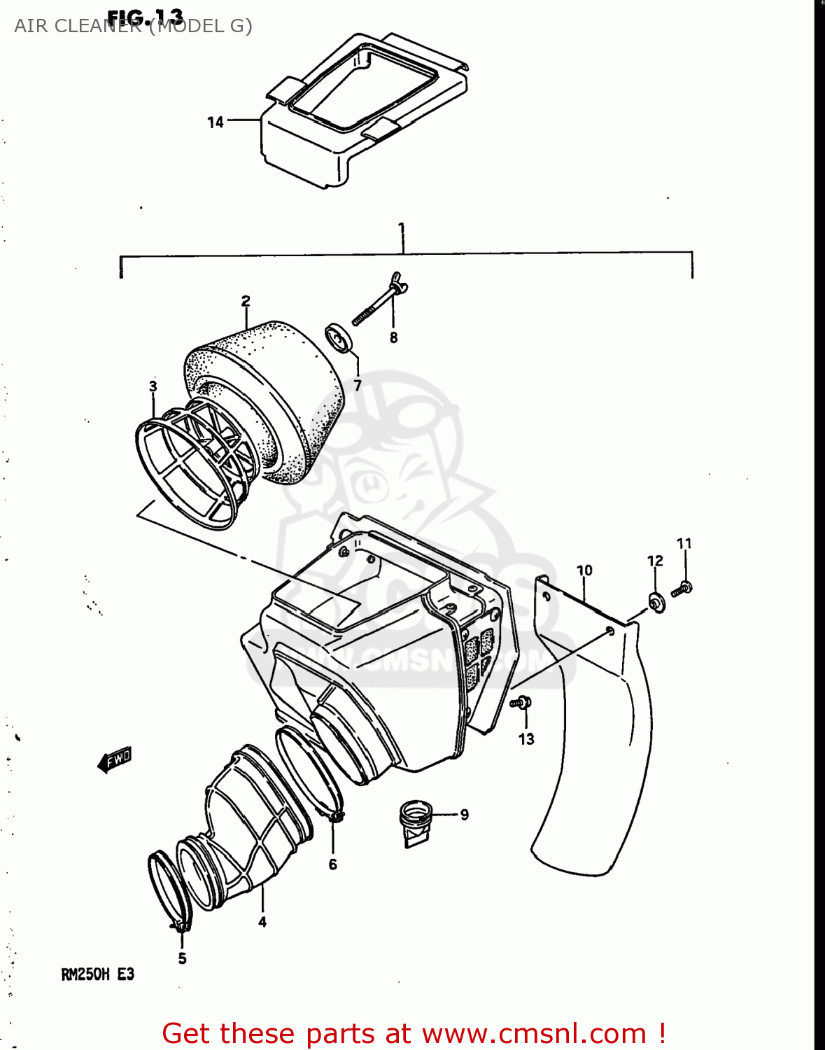 AIR CLEANER (MODEL G) RM250 1987 (H) USA (E03)