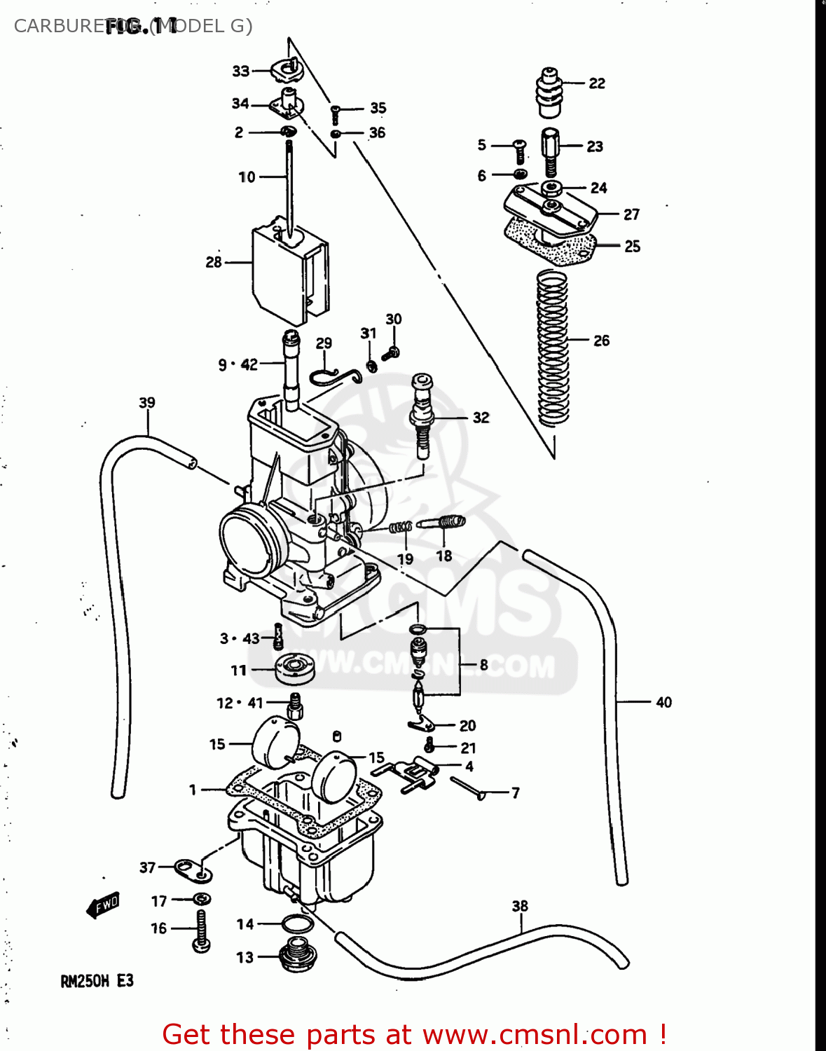 CARBURETOR (MODEL G) RM250 1987 (H) USA (E03)