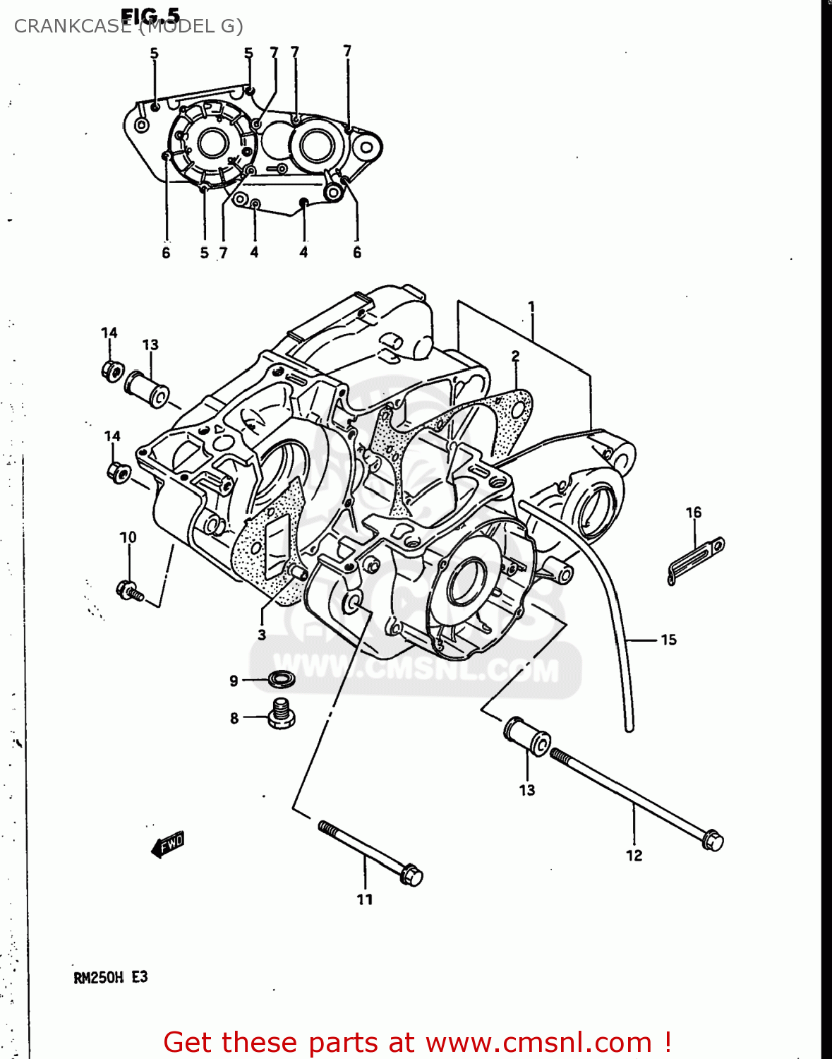 CRANKCASE (MODEL G) RM250 1987 (H) USA (E03)