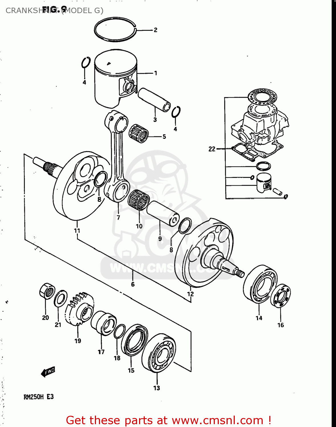 CRANKSHAFT (MODEL G) RM250 1987 (H) USA (E03)