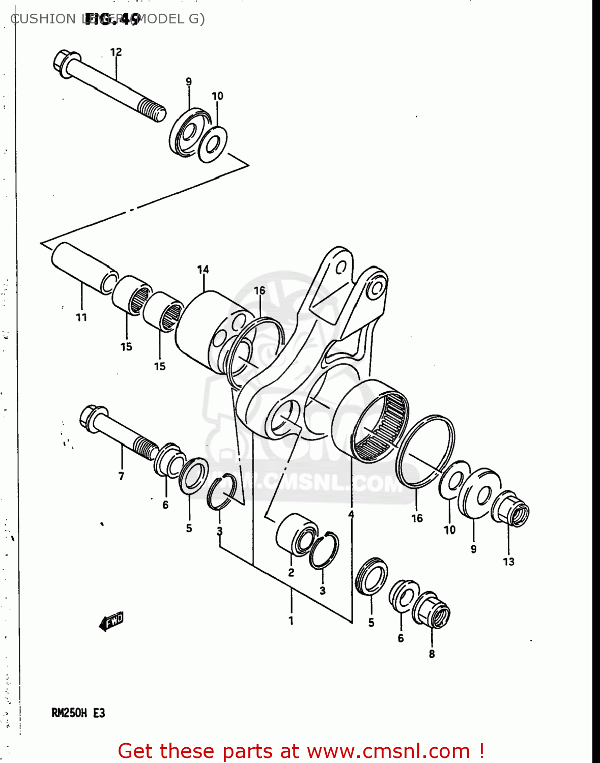 CUSHION LEVER (MODEL G) RM250 1987 (H) USA (E03)