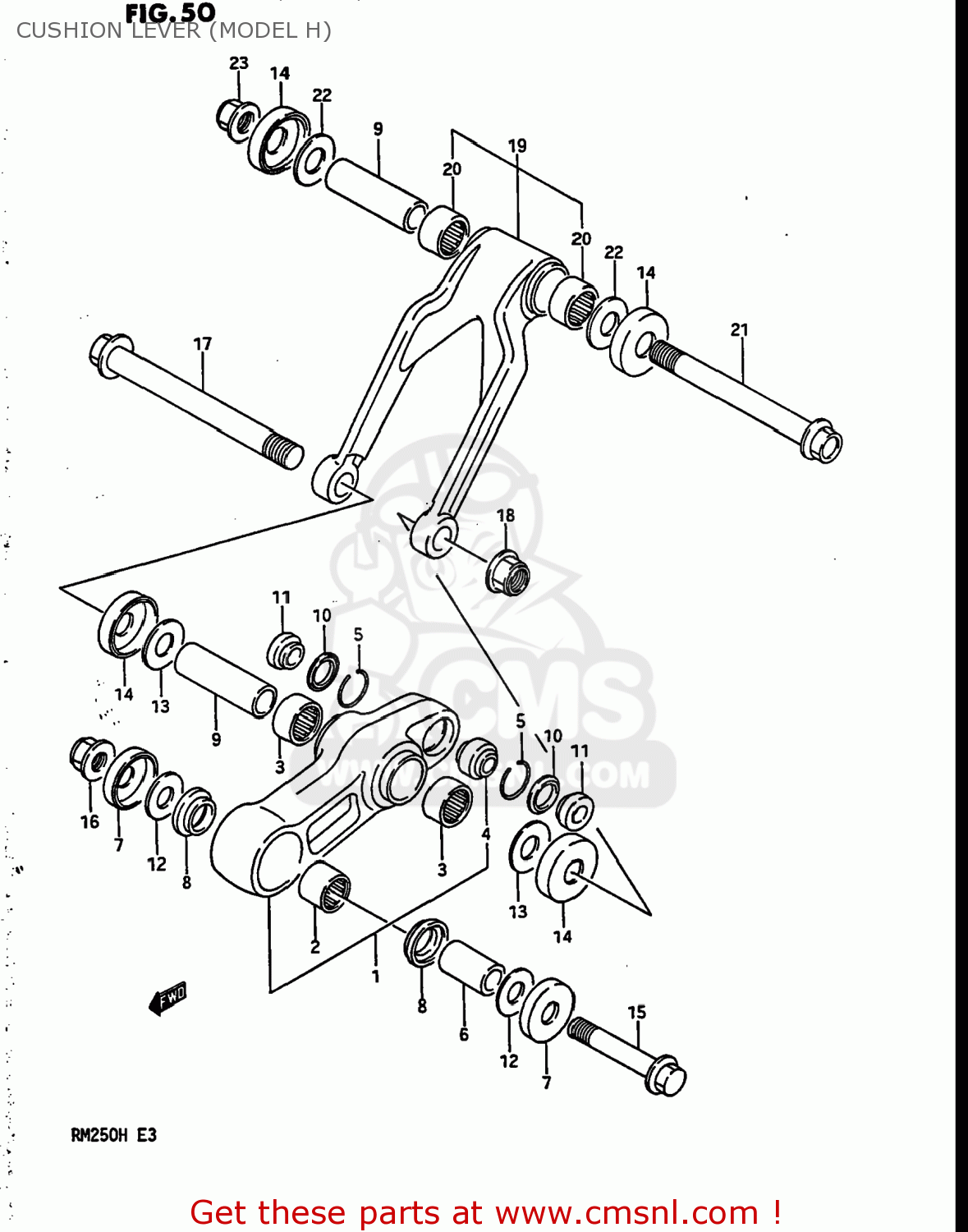 CUSHION LEVER (MODEL H) RM250 1987 (H) USA (E03)